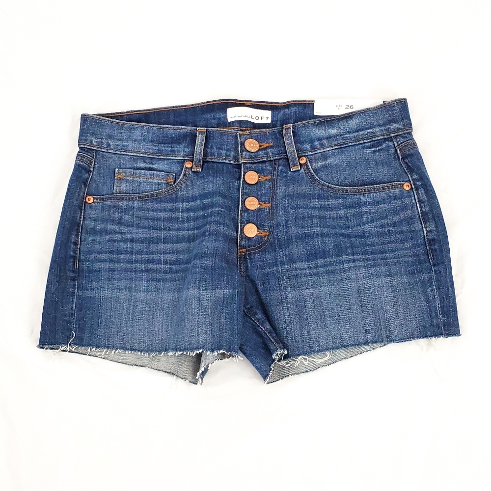 NWT Loft Jean Cut Off Shorts Size 26